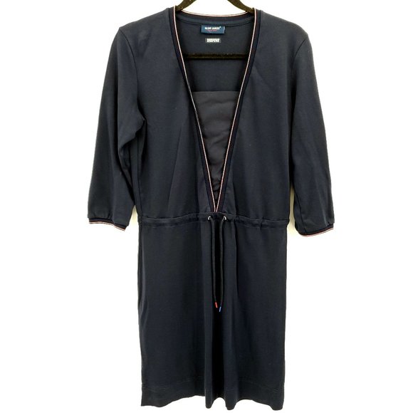 Saint James Long Sleeve Navy‎ Blue Front Ties Dress - Picture 1 of 5